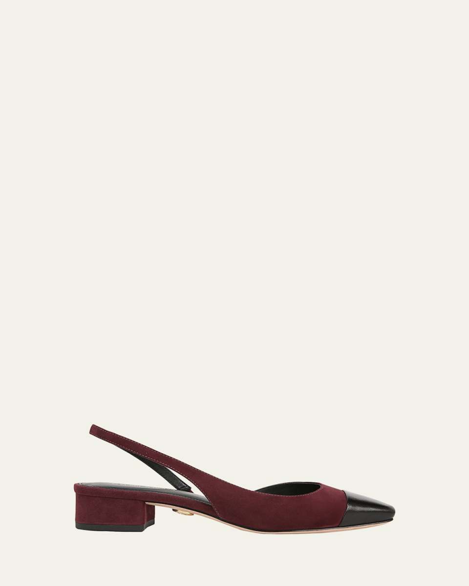 Cecile Mixed Leather Slingback Ballerina Flats